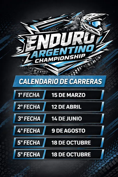 Calendario oficial de carreras Enduro 2026