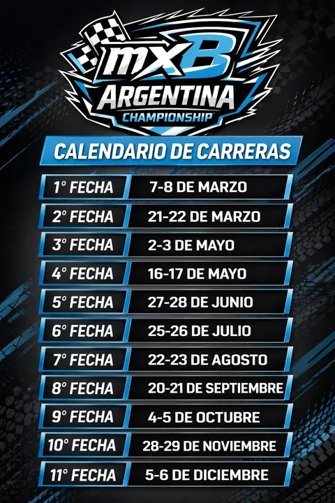 Calendario oficial de carreras Motocross 2026