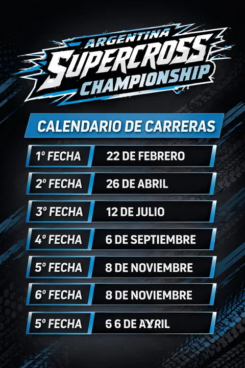 Calendario oficial de carreras Supercross 2026